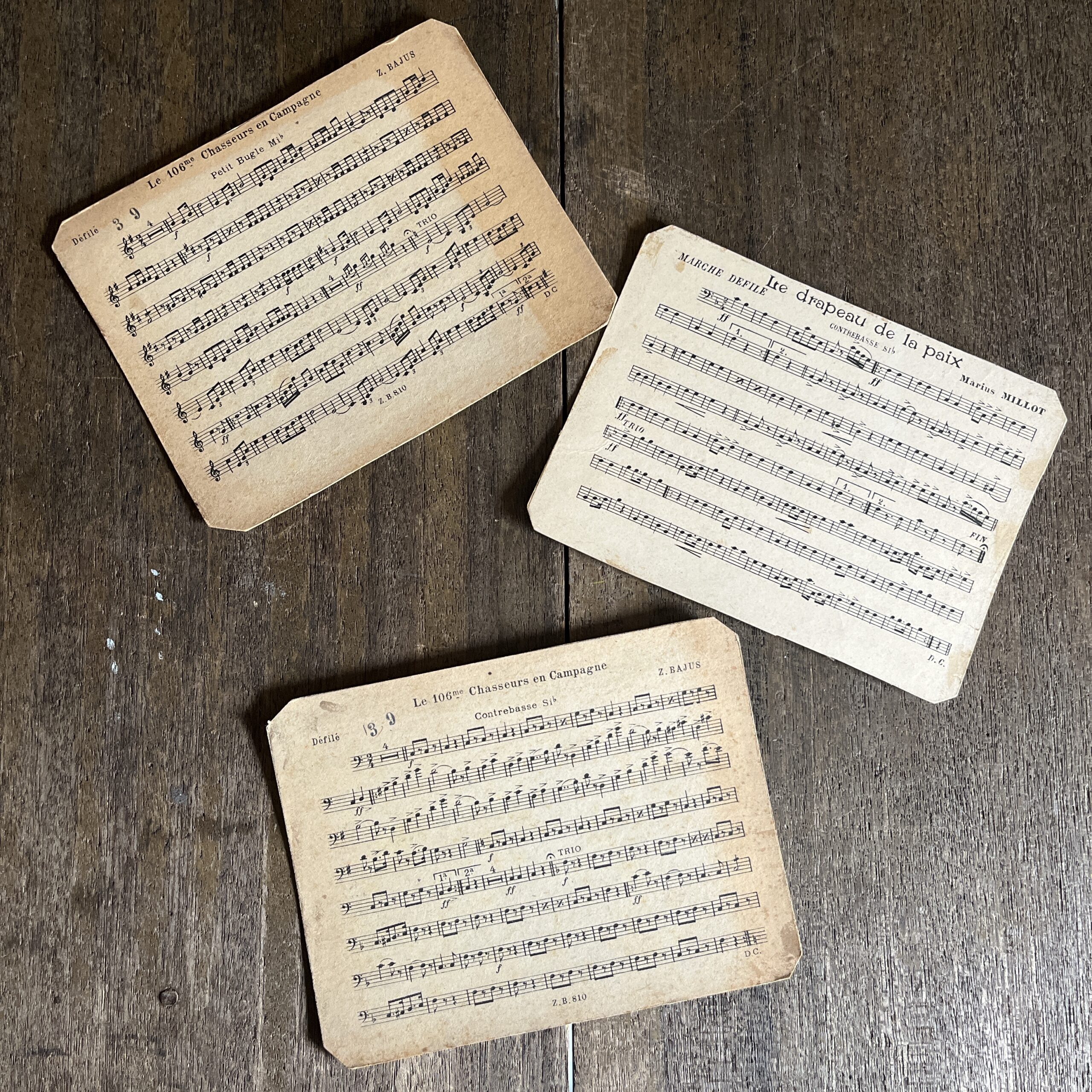 ヴィンテージ 楽譜 カード 3枚セット アンティーク 展示品