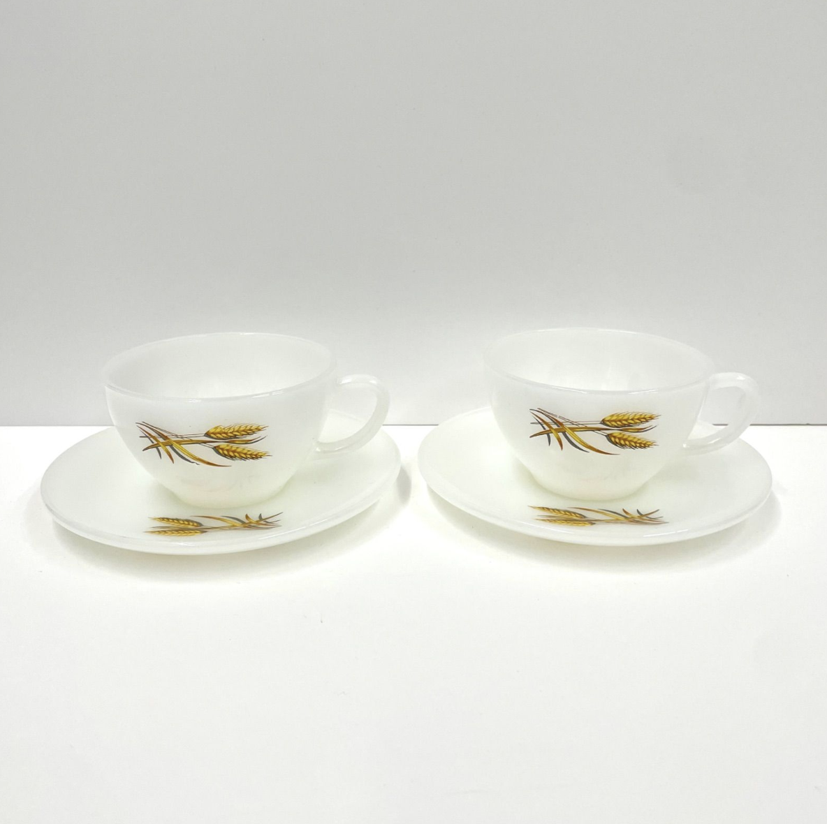 2】2客セット USA製 Fire-King ANCHOR HOOKING ウィート カップ